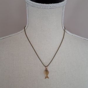 Gold fish necklace